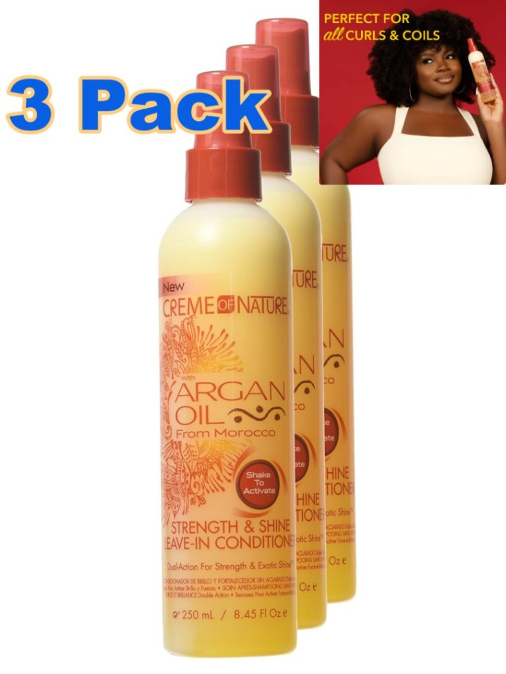 Creme Of Nature Argan Oil Strength & Shine Leave-in Conditioner 3 Pack